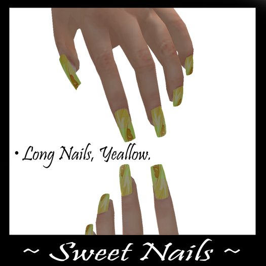 Longs Nails Yellow, butterfly