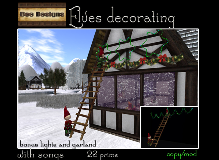 Elves decorating -box