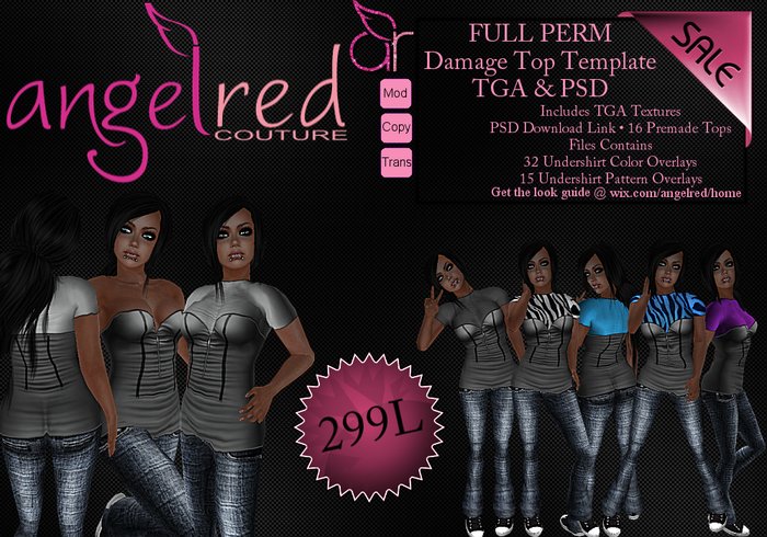 AngelRED - FULL PERM Damage Top Template Pack