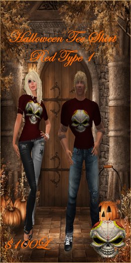 Halloween Tee Shirt - Red Type 1