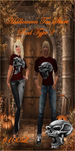 Halloween Tee Shirt - Red Type 2