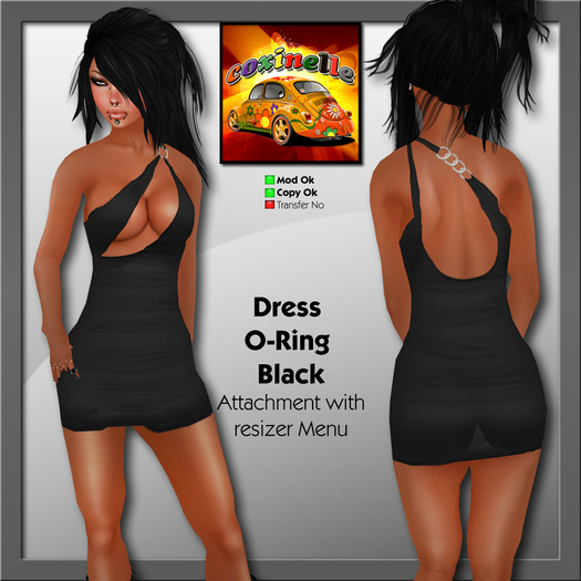 Coxi - Mini Dress O-Ring - Black