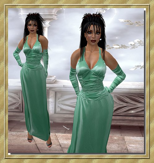 600.DRESS AURORA GREEN E