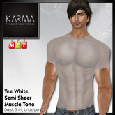 Karma - T-Shirt White Semi sheer Muscle Tone