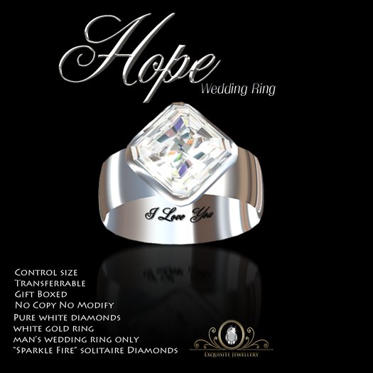 Exquisite Hope Groom's Wedding Ring