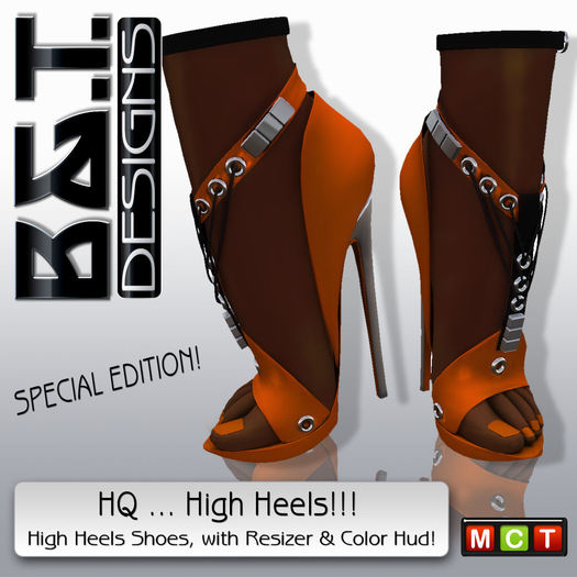 :.<B&T>.: Huan High Heels Orange/Black