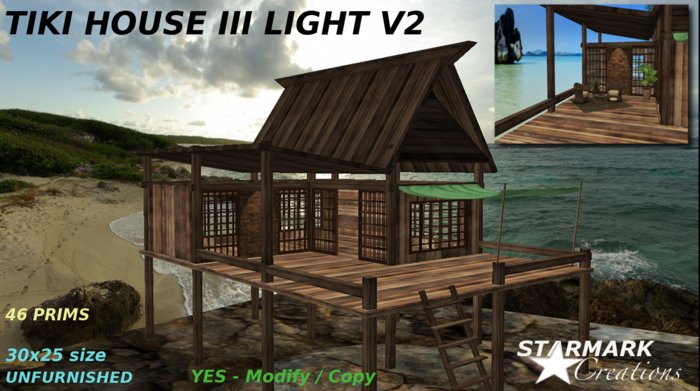 Beautiful tiki house III light UPDATED VERSION 2 from STARMARK CREATIONS -- promo price --