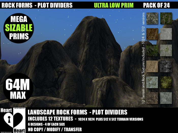 Rocks -  Landscape Rock Forms - Plot Dividers - M/T - P24