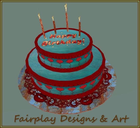 Second Life Marketplace Fda Steampunk Vintage Birthday Cake