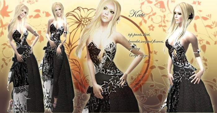 Maya Angels - Kate **NEW ELEGANT GIPSY DRESS WITH SCULPTY FLOWERS**