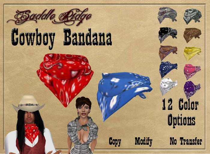 Saddle Ridge Bandana - 12 Textures
