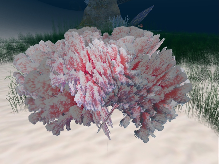 Pink stem coral, one prim, boxed.