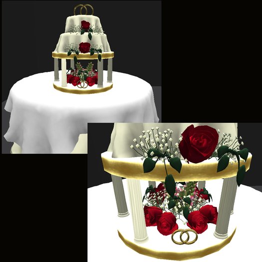 Red and White wedding cake Boxed