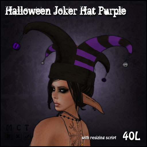 [ SAKIDE ] Halloween Joker Hat Purple