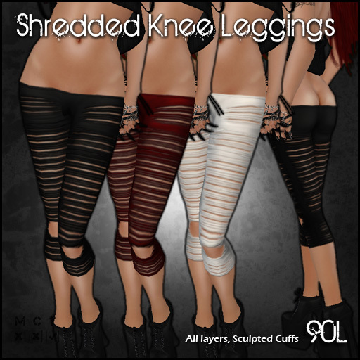 [ SAKIDE ] Shredded Knee Leggings