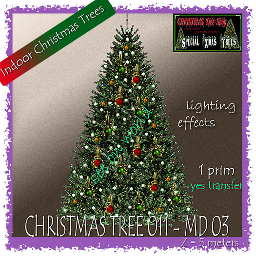 Second Life Marketplace Indoor Christmas Tree MD 03
