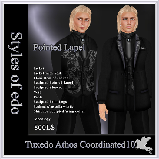 2012 Tuxedo1, Coordinated1, Styles of edo
