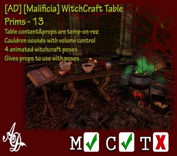 [AD] [Malificia] WitchCraft Table