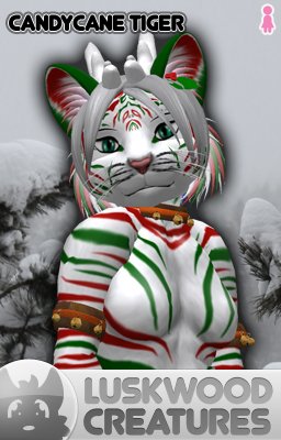 Luskwood CandyCane Tiger Furry Avatar - Female