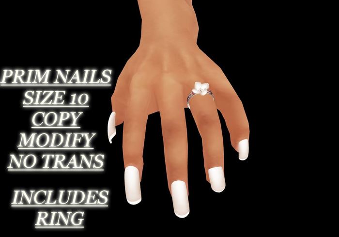 Beige Prim Nails Size 10 with Ring