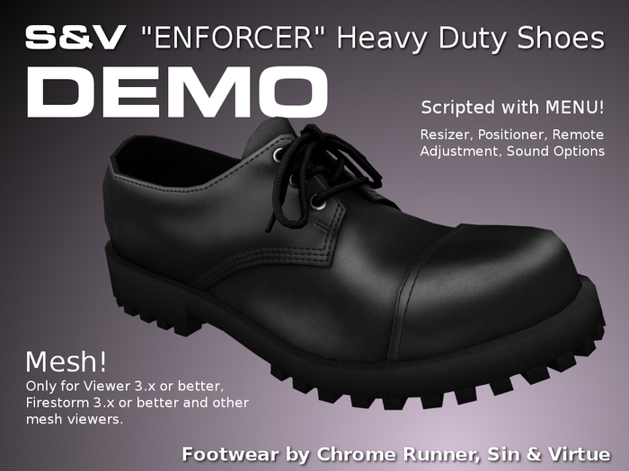 [:S&V:] "Enforcer" Heavy Duty Shoes (MESH) ** DEMO**