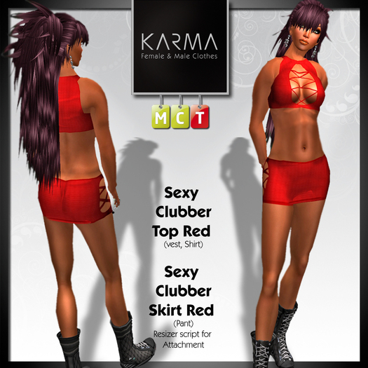 Karma - Clubber Top & Mini Skirt Red