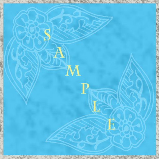 KK Lt Turquoise Floral Corner Ceramic Tile