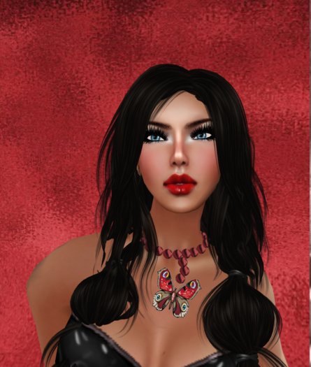 ^^MeL Millvale^^ Butterfly Red Necklace