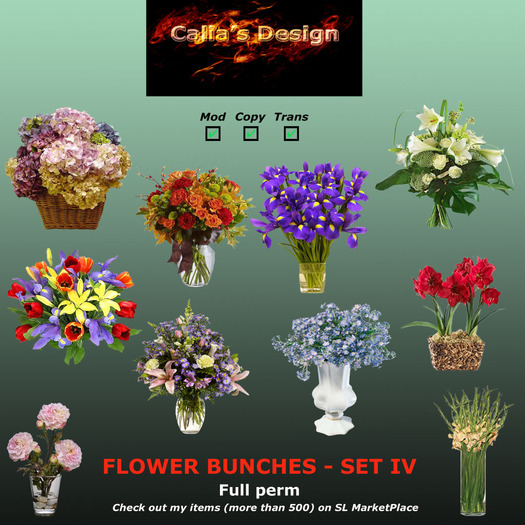 Flower bunches - Set IV - Full perm