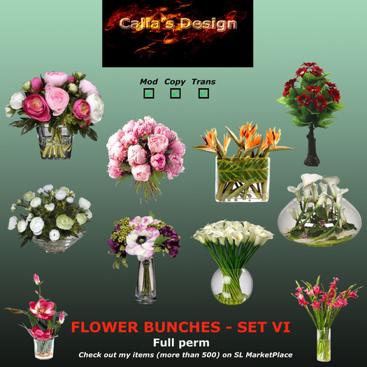 Flower bunches - Set VI - Full perm