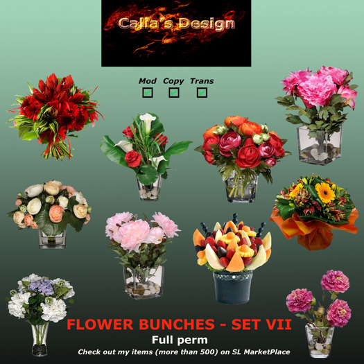 Flower bunches - Set VII - Full perm
