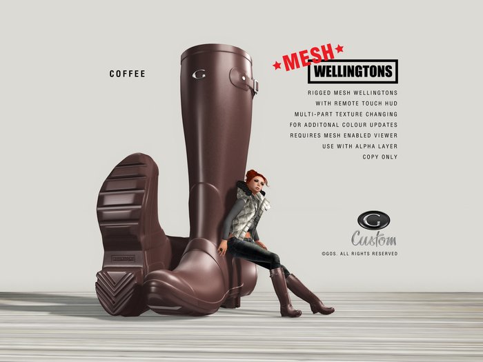 [Gos] MESH Wellingtons in Coffee