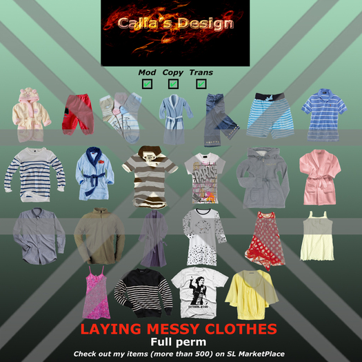 Laying messy clothes - Full perm
