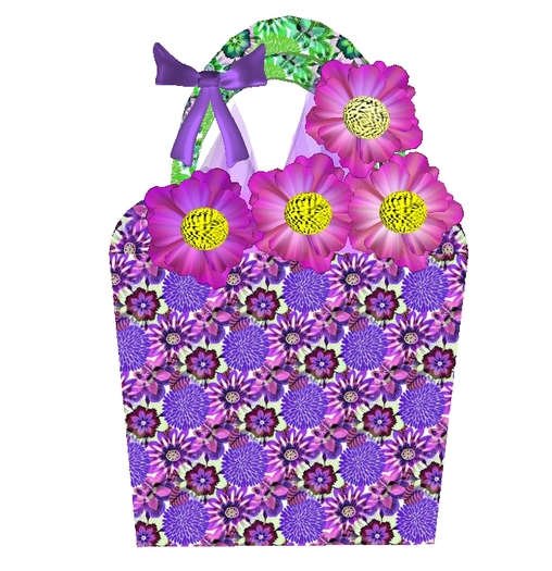 Upbeat Purple Flower Basket Gift Box