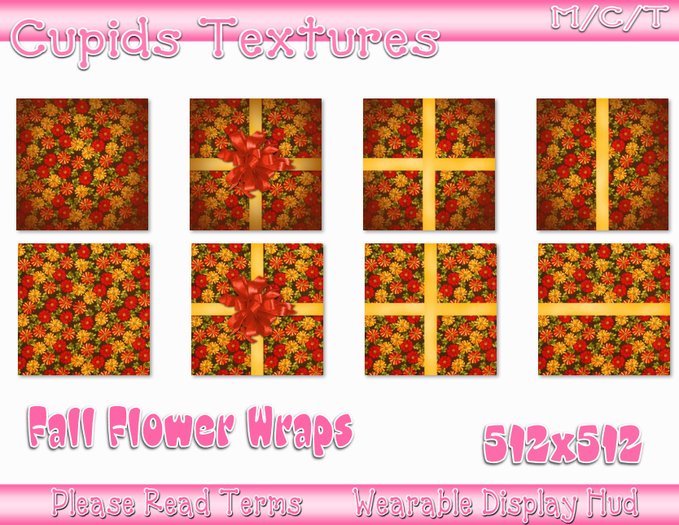 8 FALL FLOWER WRAPS Textures