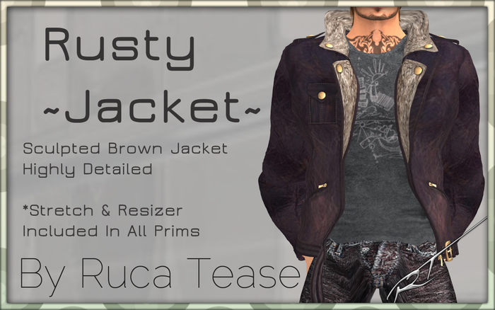 Sexy Mens Wear - Mens Brown Jacket ~ Rusty ~ by Ruca Tease -- \(-_-)/ -- 