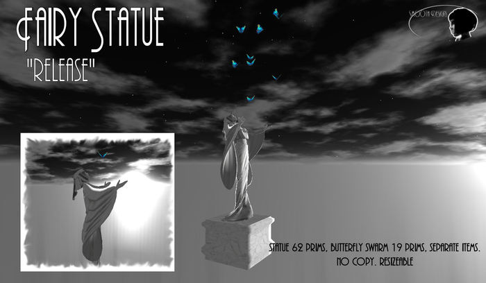 :SD: Fairy Statue "Release" white marble Resizeable