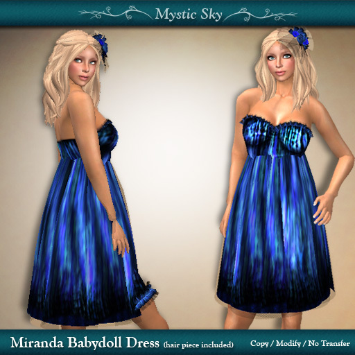 ~Mystic Sky~ Miranda Babydoll Dress: Blue