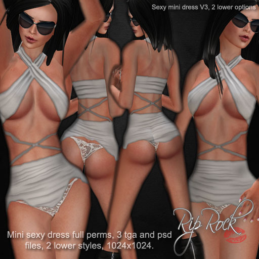 RipRock -  Sexy mini dress V3, 2 lower options (psd and tga files) full perms