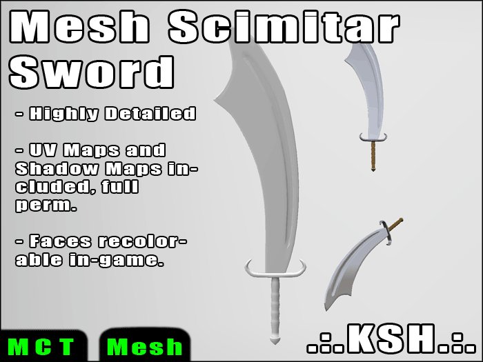 [100% Mesh] *KSH* Medieval Scimitar Saber Sword BOXED