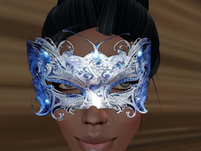 Silver & Blue Ball Mask