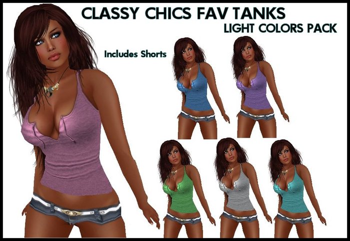 Classy Chics Fav Tanks - Light Colors Pack - 6 Colors x 2 Layers each - Detailed and Sexy
