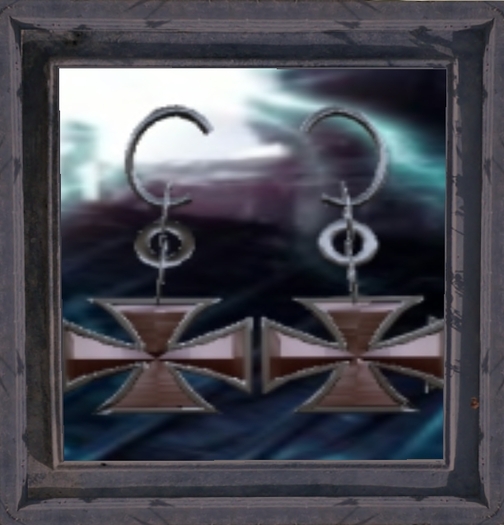 Earrings cross silver red