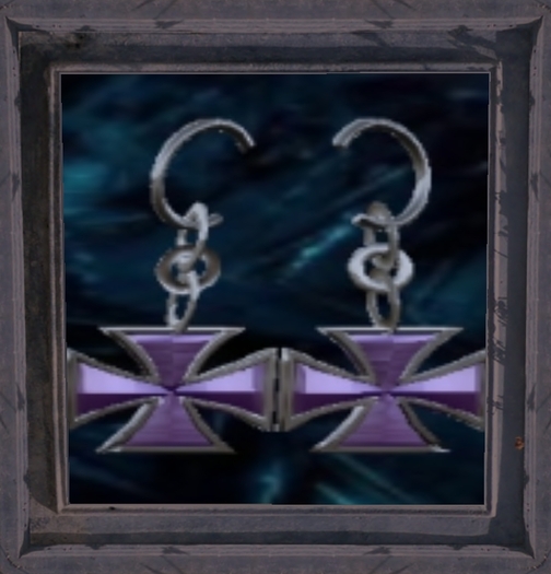 Earrings cross silver violet