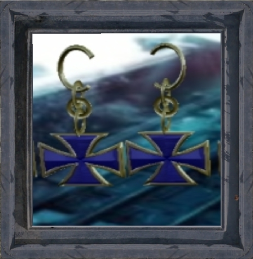 Earrings gold blue cross