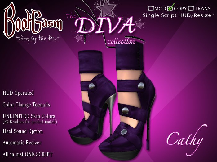 Bootgasm Diva Cathy Purple High Heels