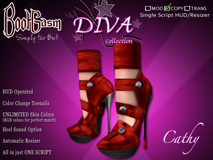 Bootgasm Diva Cathy Red High Heels