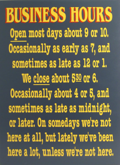 Business Hours Sign