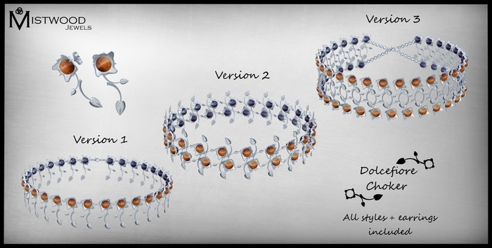 [Mistwood Jewels] Dolcefiore Choker & Earrings