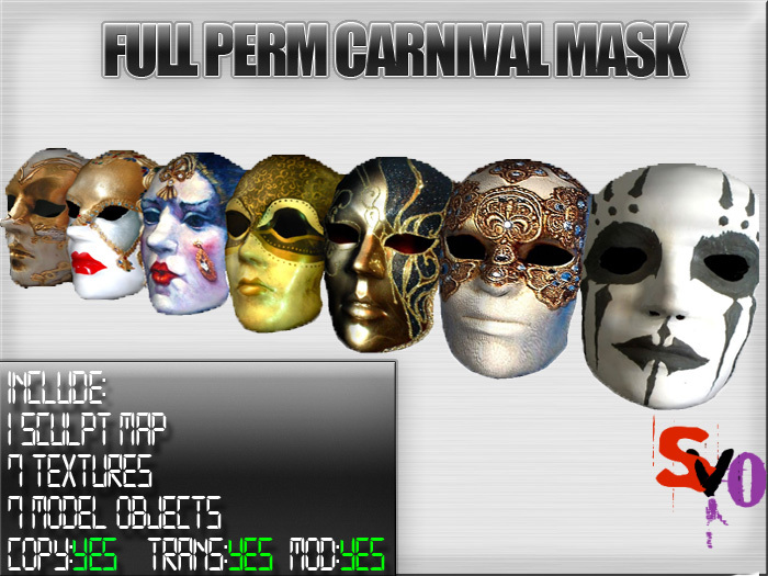 full perm carnival mask